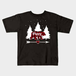 Pappy Bear Buffalo Plaid Christmas Matching Family Pajama Kids T-Shirt